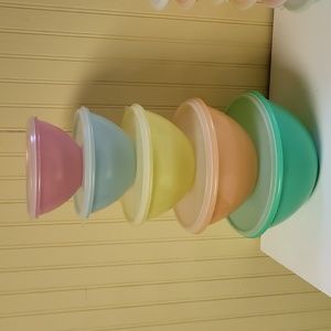 Vintage Tupperware Wonderlier Bowl Set - Pastel